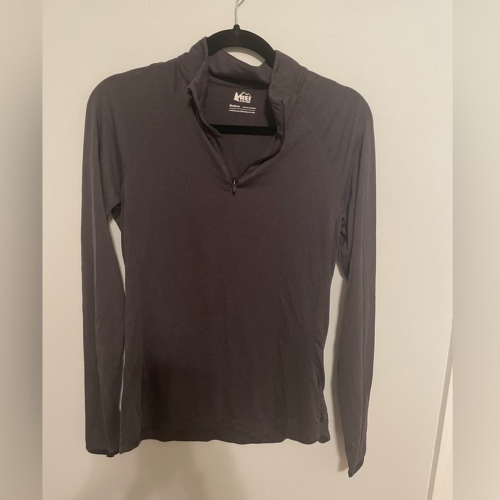 REI Charcoal Quarter-Zip Pullover women’s size M